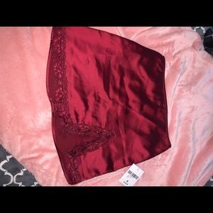 Satin red skirt